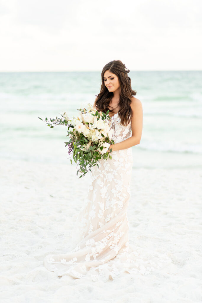 bridal portrait on beach