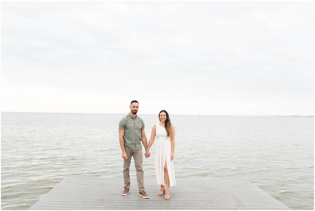 Sanders beach pensacola engagement session water sunset