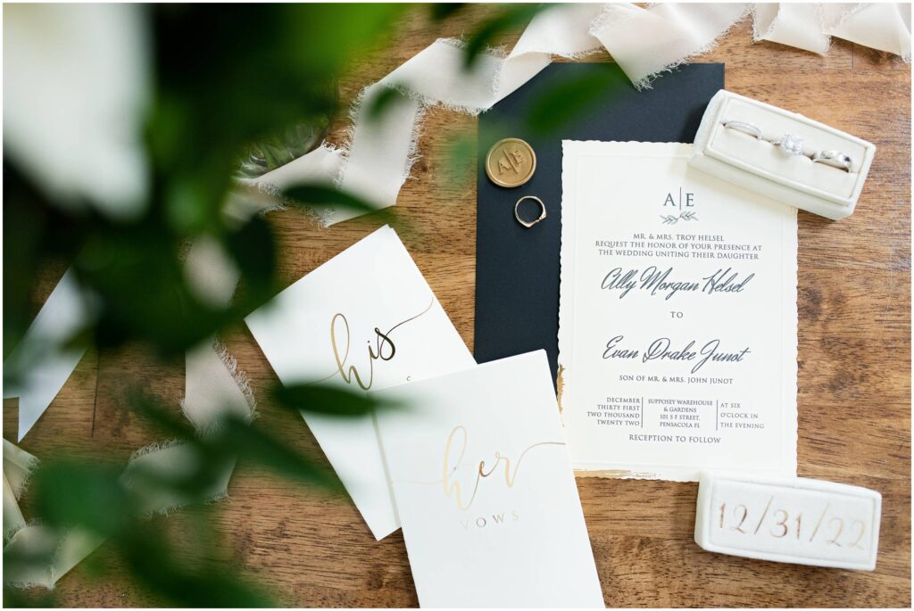 new years eve wedding supposey gardens invitation suite