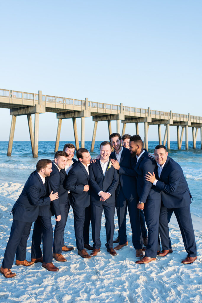 pier suite wedding pensacola beach venue groomsmen