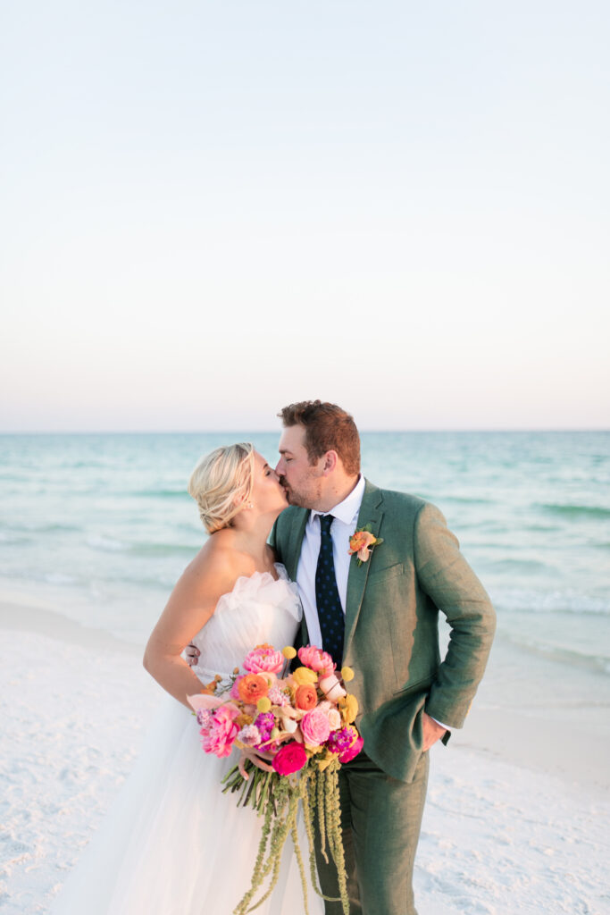 bride and groom beach sunset photos 30a seaside bud and alleys