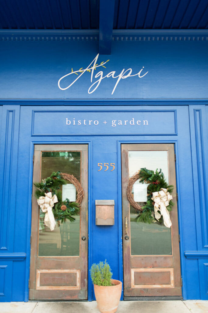 military downtown elopement wedding Agapi bistro and garden
