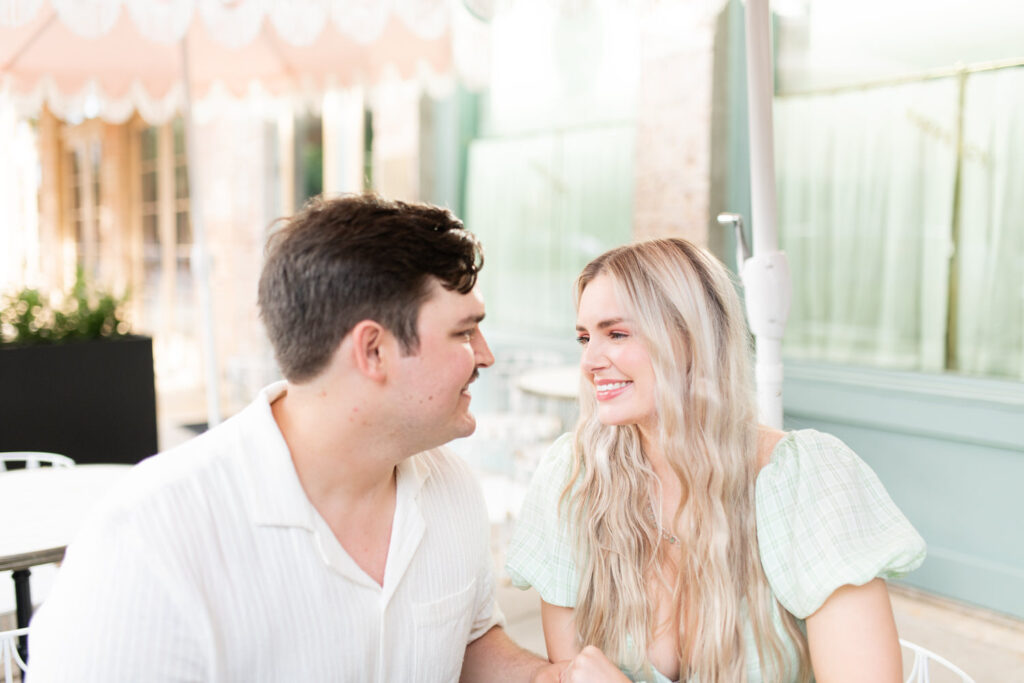 engagement session downtown pensacola cafe bistro