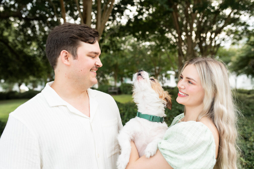 engagement session downtown pensacola veterans memorial park dog