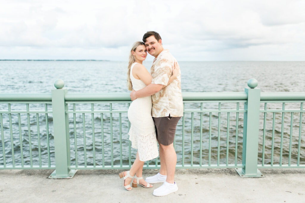 engagement session downtown pensacola maritime park pier sunset