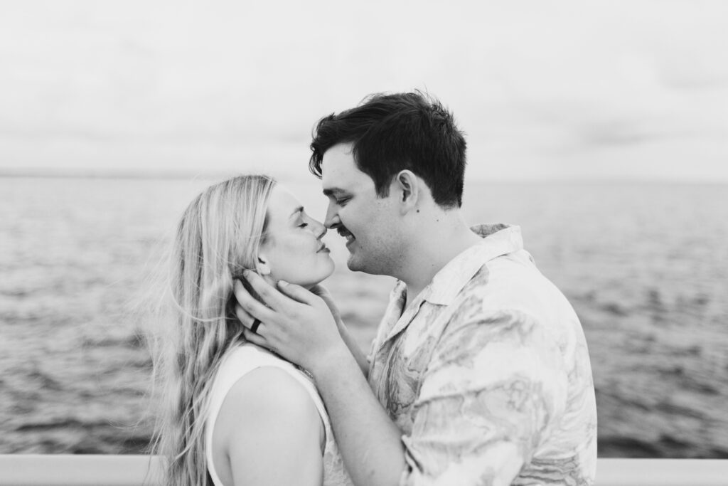 engagement session downtown pensacola maritime park pier sunset