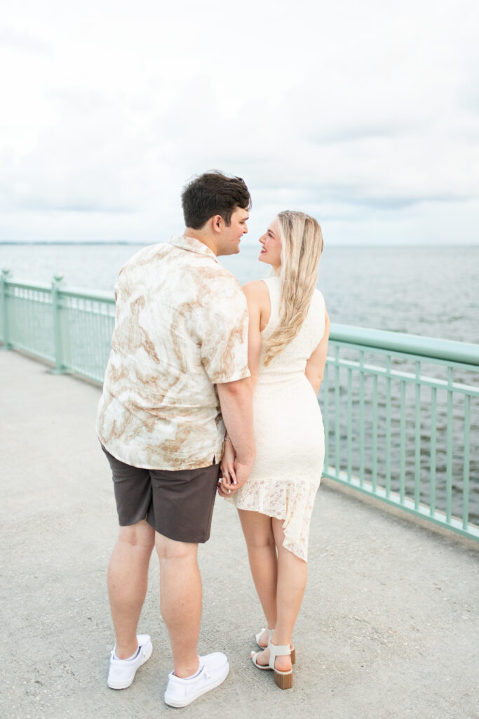 engagement session downtown pensacola maritime park pier sunset